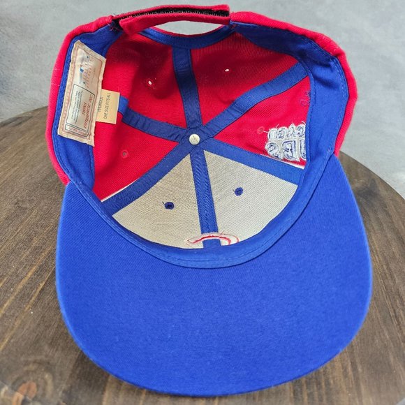 VTG Chicago Cubs‎ Baseball Cap OS Strap Back Wool Genuine MLB Twins Enterprise - Picture 7 of 9